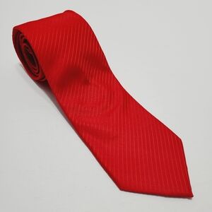 Angelo Rossi Red Stripe Men's Neck Tie Jacquard Fabric 60x3.25"